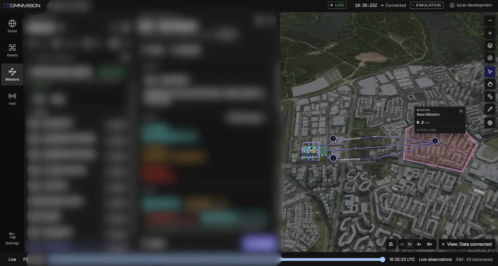 Routes from the home base to the mission area, previewed before launch